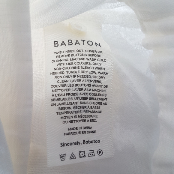Aritzia Babaton Tahoma Blouse 100% Linen Cream Sz S - Picture 15 of 15